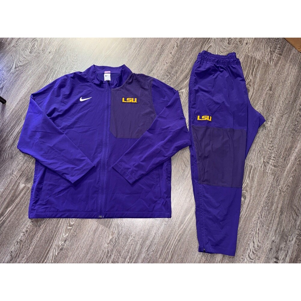 Nike LSU Tigers Football Team Issued PE 2 Pieces Set Jacket-3XL Pants-2XL NCAA